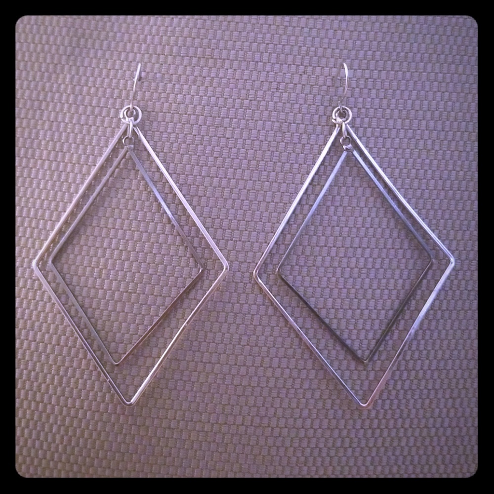Dangly Geometric diamond earrings